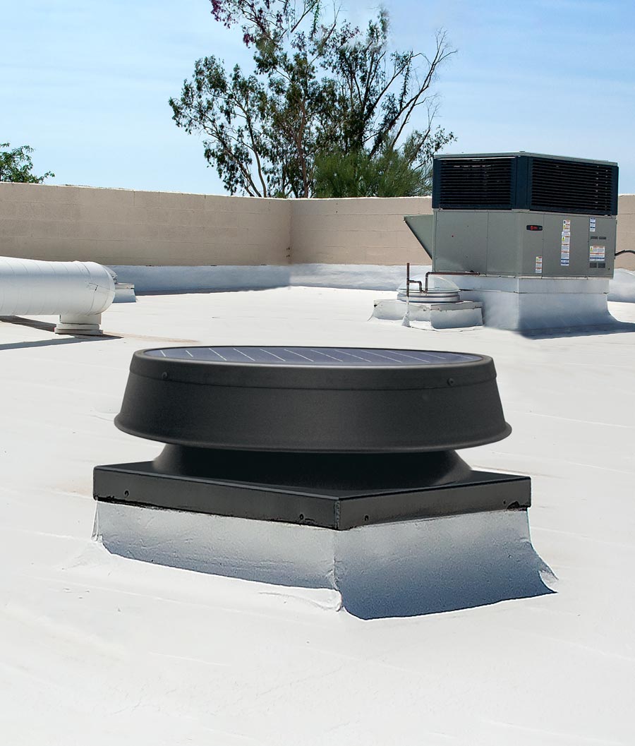 kennedy low profile curb mount fan installed on commercial roof