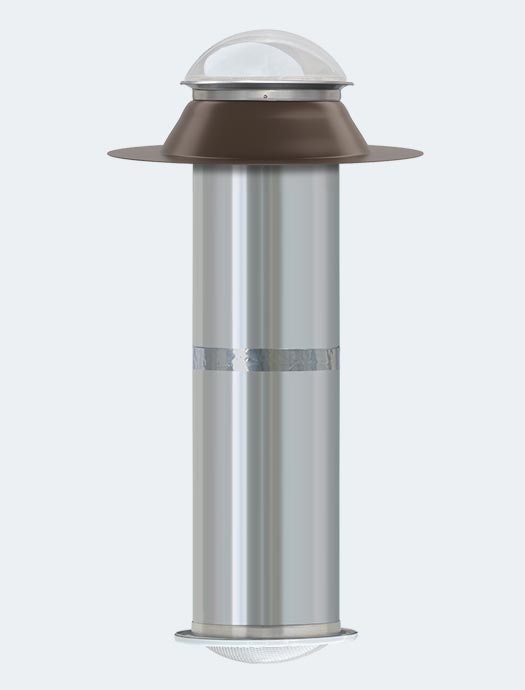 K series 10 inch flat tubular skylight model bronze