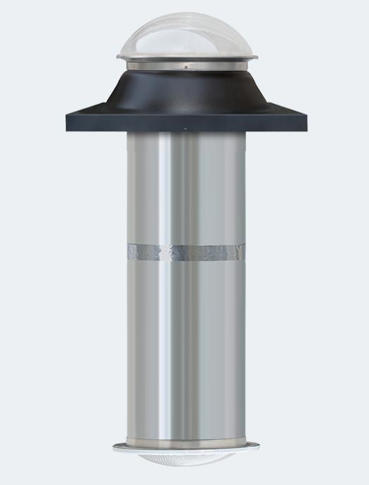 K series 13 inch curb mount tubular skylight model black
